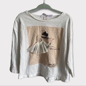 Zara Long Sleeve Ballerina T Shirt